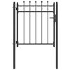 vidaXL Puerta de cerca HORST 100 x 100 cm Metal Negro Con cerradura