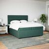 vidaXL Cama box spring con colchón terciopelo verde oscuro 200x200 cm