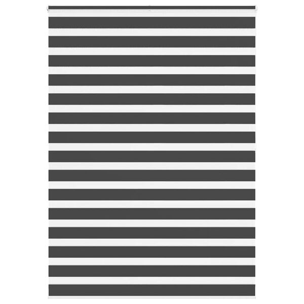 vidaXL Estor cebra negro 160x200 cm tejido ancho 155,9 cm poli&eacute;ster