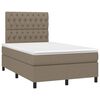 vidaXL Cama box spring con colch&oacute;n y LED tela gris taupe 120x190 cm