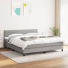 vidaXL Cama box spring con colch&oacute;n tela gris claro 180x200 cm