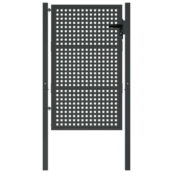 vidaXL Puerta de jard&iacute;n Antracita 100x150 cm Acero