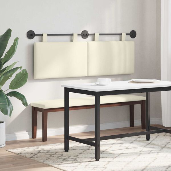vidaXL Cabecera Colgante Liso Crema 150 x 55 x 5 cm Tela de Pana