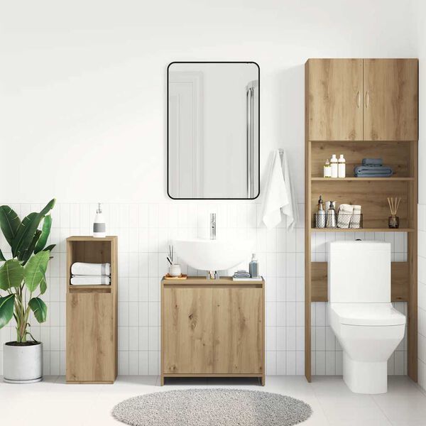 vidaXL Mueble de lavabo de baño madera roble artisan 60x33x60 cm