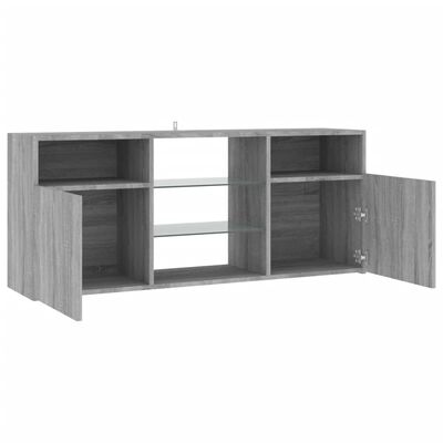 vidaXL Mueble de TV con luces LED gris Sonoma 120x30x50 cm