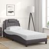 vidaXL Cama Viana con colch&oacute;n cuero sint&eacute;tico gris 90x200 cm