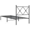 vidaXL Estructura cama sin colchón con cabecero metal negro 75x190 cm