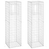 vidaXL Cestas postes de gaviones 2 unidades hierro 50x50x180 cm