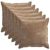 vidaXL Funda de almohada 6 uds. HOUTEN Marr&oacute;n 65 x 65 cm Tela Chenille