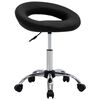 vidaXL Silla de trabajo con ruedas cuero sint&eacute;tico negro
