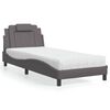 vidaXL Cama Viana con colch&oacute;n cuero sint&eacute;tico gris 80x200 cm