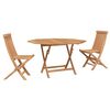 vidaXL Juego Bistro de Jard&iacute;n 3 pcs Marr&oacute;n Madera de teca maciza
