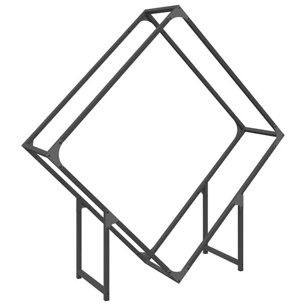 vidaXL Le&ntilde;ero negro 100x25x100 cm Acero laminado en fr&iacute;o