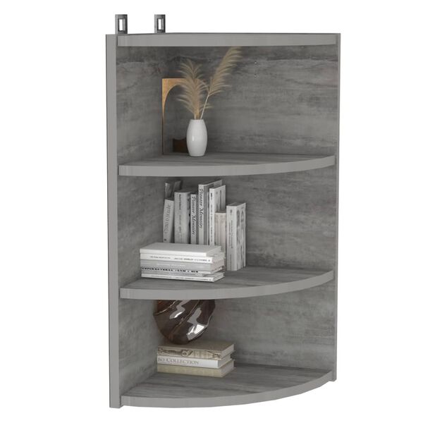 vidaXL Estanter&iacute;a esquina pared madera ingenier&iacute;a gris 30x31,5x60 cm