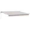 vidaXL Toldo retr&aacute;ctil Gris claro y blanco. 450 x 300 cm Tela y Metal