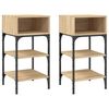 vidaXL Mesita noche 2 uds madera ingenier&iacute;a roble Sonoma 35x34,5x70 cm