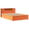 vidaXL Estructura de cama sin colch&oacute;n madera maciza marr&oacute;n 120x190 cm
