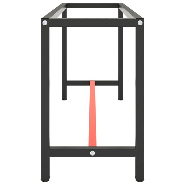 vidaXL Estructura banco de trabajo metal negro y rojo mate 170x50x79cm