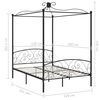 vidaXL Estructura cama con dosel sin colchón metal negro 120x200 cm