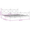 vidaXL Estructura cama sin colch&oacute;n con estribo metal blanco 193x203 cm