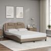 vidaXL Estructura de cama Viana con LED sin colch&oacute;n capuchino 140x190 cm