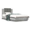 vidaXL Cama con cabecero madera de ingenier&iacute;a gris hormig&oacute;n 90x190 cm