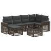 vidaXL Conjunto de sof&aacute;s de jard&iacute;n 7 pcs Gris y Gris Oscuro