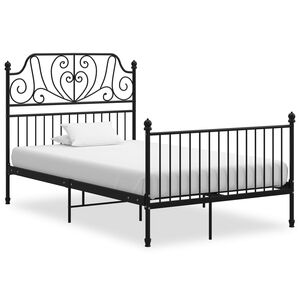 vidaXL Estructura de cama sin colchón metal negro 120x200 cm