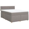 vidaXL Cama box spring con colch&oacute;n tela gris taupe 140x190 cm
