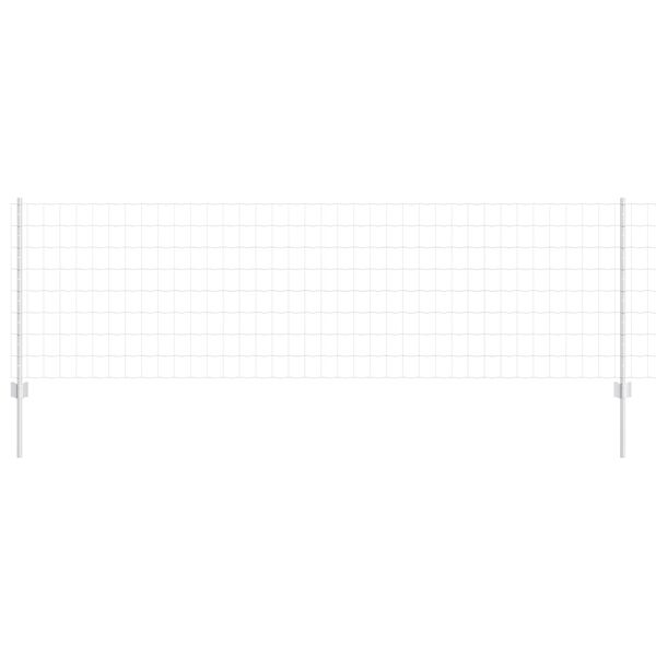 vidaXL Valla con Poste Plateado 0,8 x 25 m Acero
