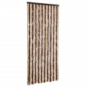 vidaXL Cortina mosquitera beige y marr&oacute;n claro chenilla 90x220 cm