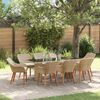 vidaXL Conjunto de Comedor de Jardín 9 pcs Beige ratán sintético