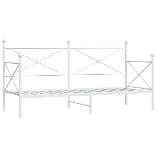 vidaXL Div&aacute;n sin colch&oacute;n blanco 80x200 cm acero