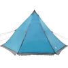 vidaXL Tienda de campa&ntilde;a familiar tipi 8 personas impermeable azul