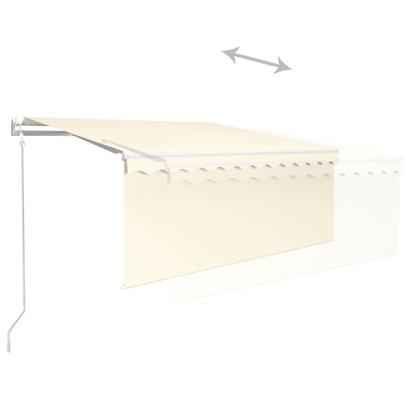 vidaXL Toldo autom&aacute;tico con persiana LED sensor de viento crema 3x2,5m