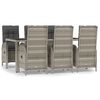 vidaXL Set comedor jard&iacute;n 7 pzas y cojines rat&aacute;n sint&eacute;tico gris