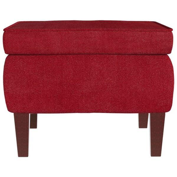 vidaXL Taburete con patas de madera terciopelo rojo tinto