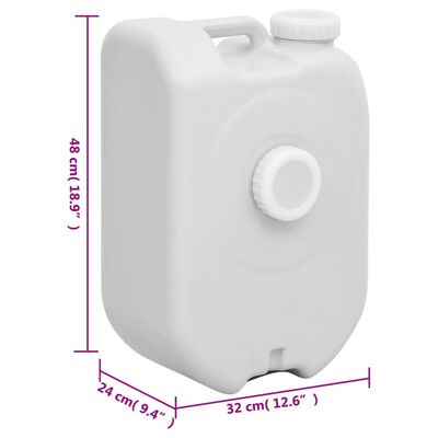 vidaXL Depósito de agua portátil con adaptador gris 24 L