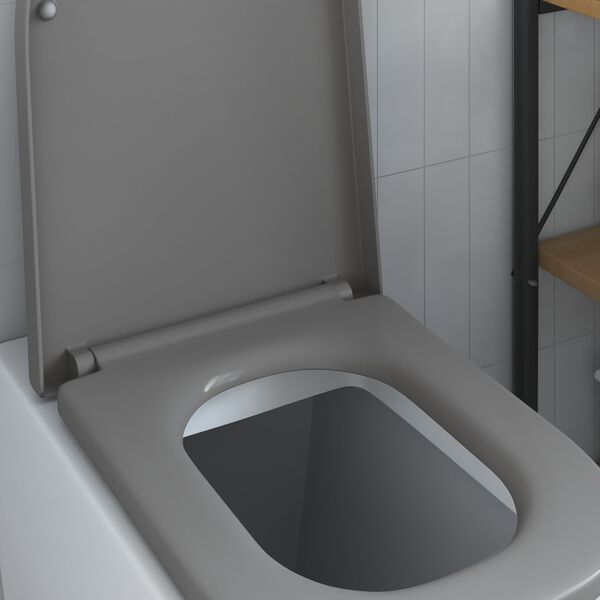 vidaXL Asiento de WC Gris 44,5 x 35 x 3,6 cm Duroplast