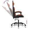 vidaXL Silla gaming giratoria cuero sintético negro y naranja