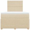 vidaXL Cama box spring con colch&oacute;n tela color crema 120x200 cm