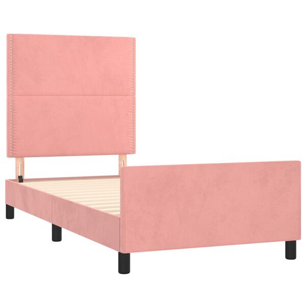 vidaXL Estructura de cama sin colch&oacute;n terciopelo rosa 80x200 cm