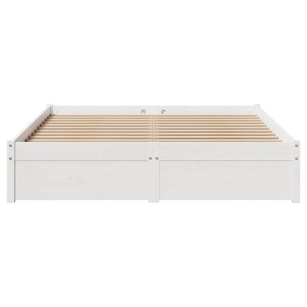vidaXL Estructura de cama sin colchón madera de pino blanca 140x190 cm