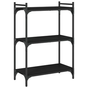 vidaXL Librer&iacute;a de 3 estantes madera de ingenier&iacute;a negro 60x30x86 cm