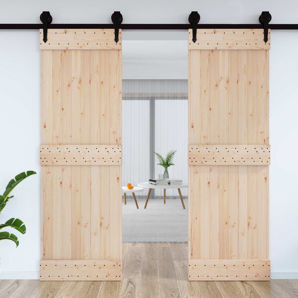 vidaXL Puerta NARVIK Natural 70 x 210 cm Madera de Pino S&oacute;lido