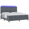 vidaXL Cama Box Spring LED Gris oscuro 200 x 200 cm Terciopelo