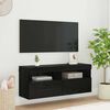vidaXL Mueble de TV Montado en la Pared Roble Negro 100 x 30 x 40 cm