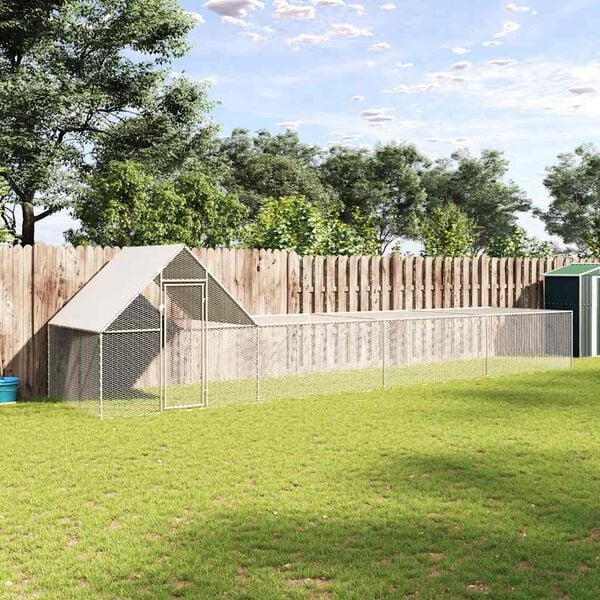 vidaXL Gallinero acero galvanizado 8x2x2 m