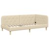 vidaXL Estructura de cama en esquina Crema 90 x 190 cm tela