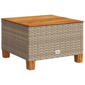 vidaXL Mesa de jard&iacute;n rat&aacute;n sint&eacute;tico madera acacia beige 55x55x36 cm